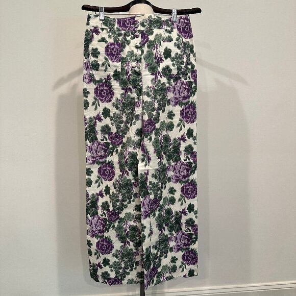 Sézane Chuck trousers in Maxi fleur violette, size 40, pre-owned - Picture 2 of 12